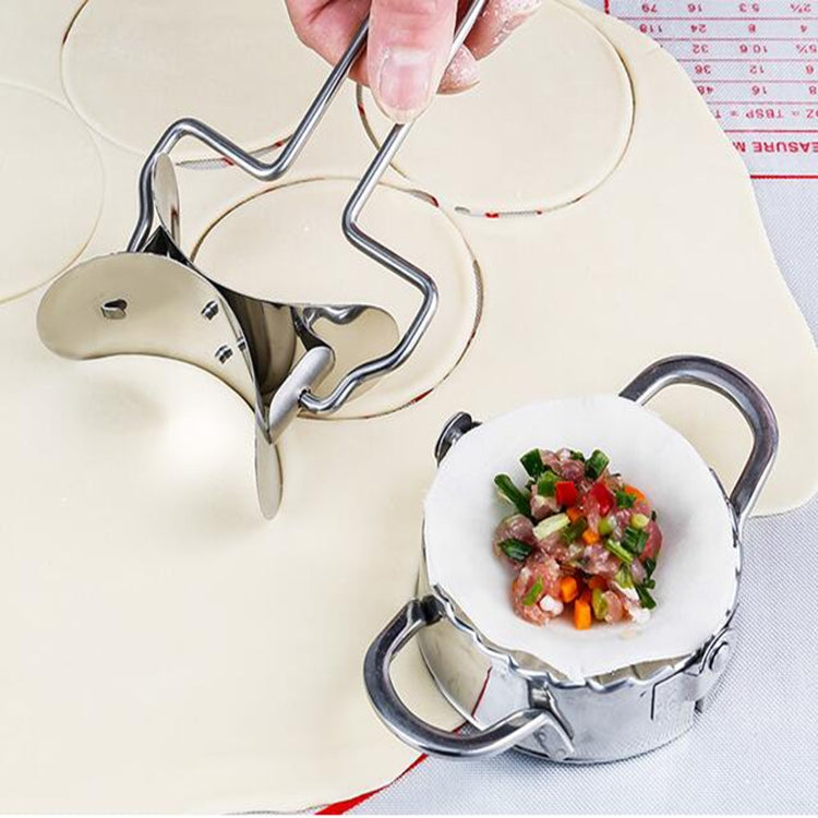 Stainless Steel Dumpling Maker Dough Cutter Dumpling Mould Kitchen Accessories Pastry Tools, Specification:Small 7.7cm with White Box - Food Molds by PMC TechLife | Online Shopping South Africa | PMC TechLife