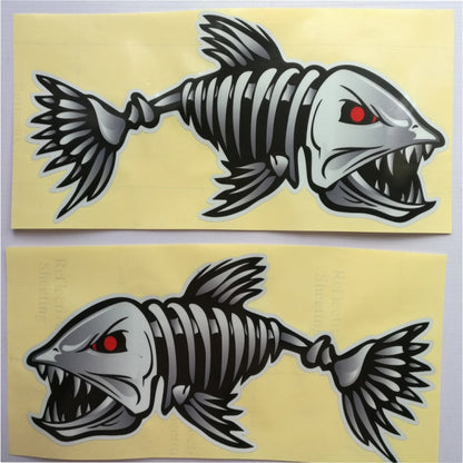 10 PCS Horror Skeleton Shark Fishing Daren Cover Scratch Reflective Waterproof Personality Body Sticker 30*15cm - Decorative Sticker by PMC Jewellery | Online Shopping South Africa | PMC Jewellery | Buy Now Pay Later Mobicred