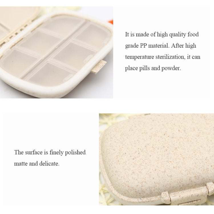 3 PCS 8-Grid Double-layer Portable Mini Straw Pill Storage Box(Wheat Pink) - free shipping - PMC TechLife - Order now!