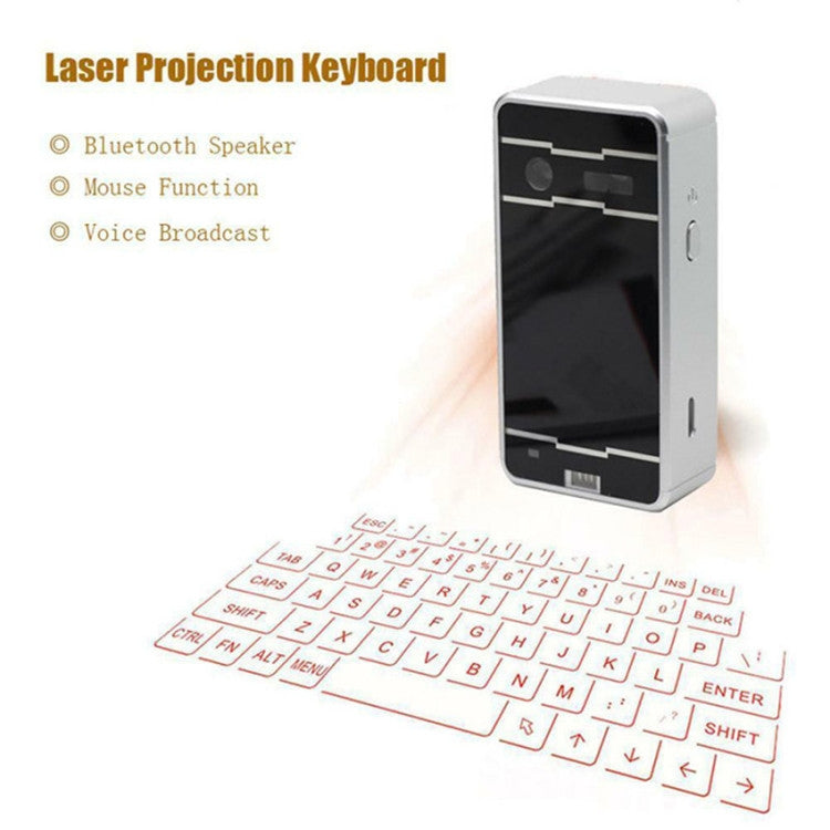 JHP-Best Portable Virtual Lasers Keyboard Mouse Wireless Bluetooth Lasers Projection Speaker(Silver) - Laser Keyboard by PMC Jewellery | Online Shopping South Africa | PMC Jewellery | Buy Now Pay Later Mobicred