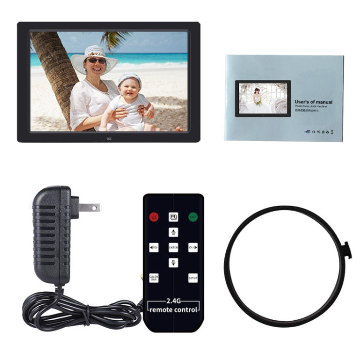 DPF-1201 12 inch 1280x800 Resolution Wall Mounted Advertising Machine LCD Electronic Photo Frame, Plug:US Plug(Black) - 11-15 inch by PMC Jewellery | Online Shopping South Africa | PMC Jewellery | Buy Now Pay Later Mobicred