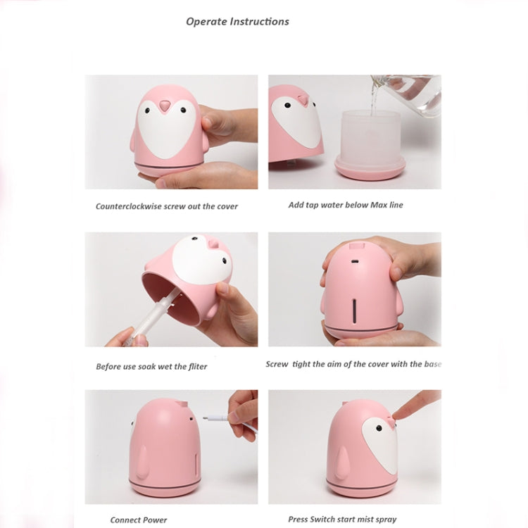 220ml Aroma Humidifier Cute Penguin USB Air Diffuser Home Office Car Mist Maker Air Purifier(Pink) - Air Purifiers & Accessories by PMC Jewellery | Online Shopping South Africa | PMC Jewellery | Buy Now Pay Later Mobicred