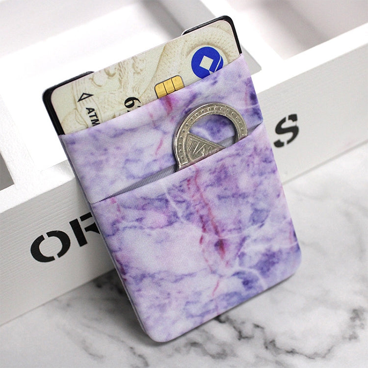 Marble Pattern Road Stretch Phone Back Plastic Card Holder Sticky Phone Clip(Pink) - Card & Passport Bags by PMc TechLife | Online Shopping South Africa | PMc TechLife | Buy Now Pay Later Mobicred