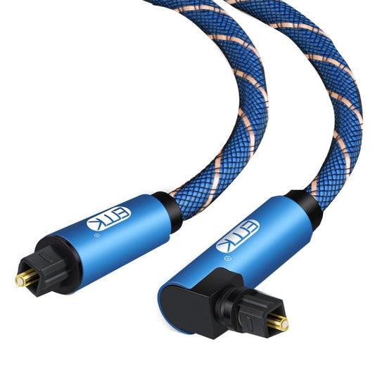 EMK 90 Degree Swivel Adjustable Right Angled 360 Degrees Rotatable Plug Nylon Woven Mesh Optical Audio Cable, Cable Length:5m(Blue) - Audio Optical Cables by EMK | Online Shopping South Africa | PMC Jewellery | Buy Now Pay Later Mobicred