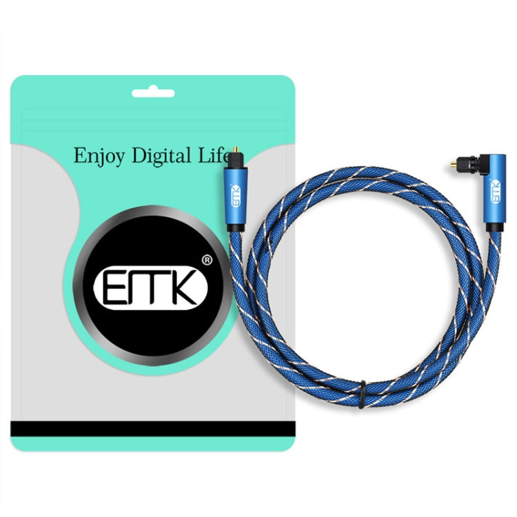 EMK 90 Degree Swivel Adjustable Right Angled 360 Degrees Rotatable Plug Nylon Woven Mesh Optical Audio Cable, Cable Length:25m(Blue) - Audio Optical Cables by EMK | Online Shopping South Africa | PMC Jewellery | Buy Now Pay Later Mobicred