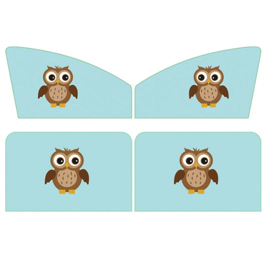 4 PCS / Set Car Window Magnet Sunshade Curtain Heat Insulation Sun Block(Blue Owl) - Sound & Heat Insulation Cotton by PMC Jewellery | Online Shopping South Africa | PMC Jewellery | Buy Now Pay Later Mobicred