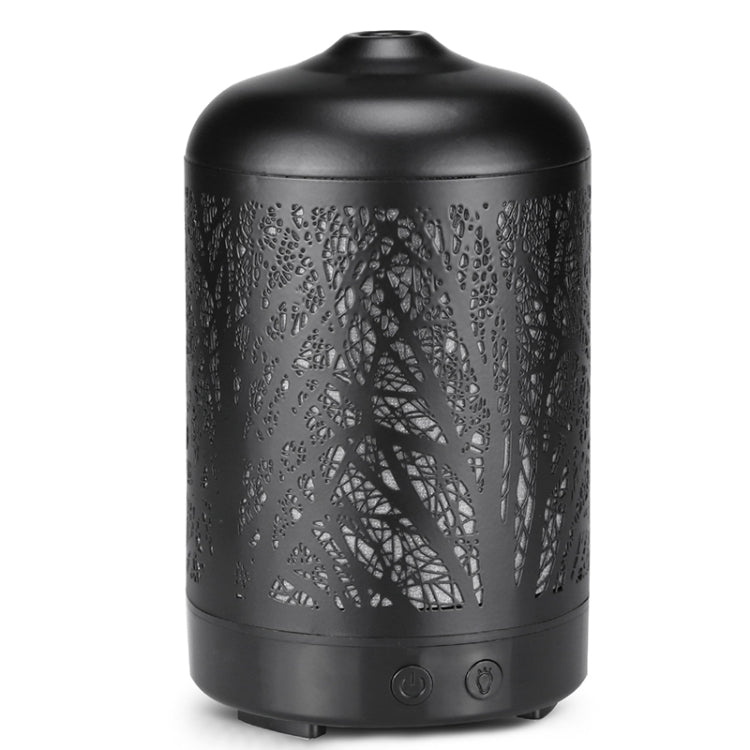 Metal Tree Air Humidifier Essential Oil Diffuser Mist Maker Colorful LED Lamp Diffuser Aromatherapy Air Purifier, EU Plug(Black) - free shipping - PMC TechLife - Order now!