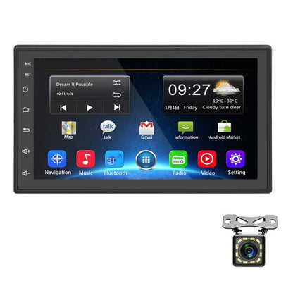 A2222KT 7 Inch Android Navigation WiFi Version 2+64G GPS Bluetooth 2.5D Screen Car Central Control MP5 Player, Style:Standard+12Lights Camera - Car MP3 & MP4 & MP5 by PMC Jewellery | Online Shopping South Africa | PMC Jewellery | Buy Now Pay Later Mobicred