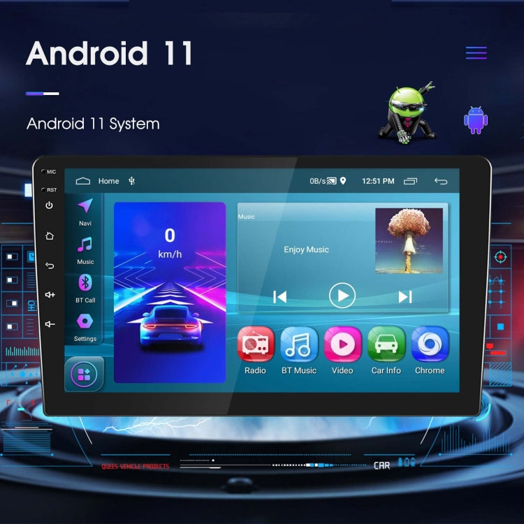 A3196 10 Inch Car Android Large Screen Navigation Central Control Screen 2+64G Player with CarPlay, Style:Standard - Car MP3 & MP4 & MP5 by PMC Jewellery | Online Shopping South Africa | PMC Jewellery | Buy Now Pay Later Mobicred