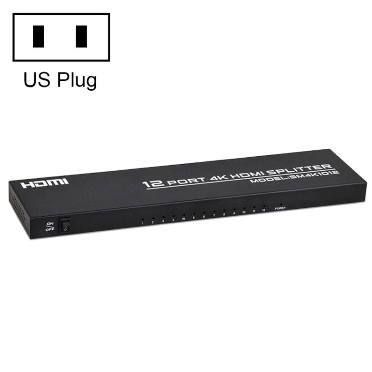 FJGEAR FJ-SM1012 1 In 12 Out 30HZ HDMI 4K HD Audio And Video Splitter, Plug Type:US Plug - Splitter by FJGEAR | Online Shopping South Africa | PMC Jewellery | Buy Now Pay Later Mobicred