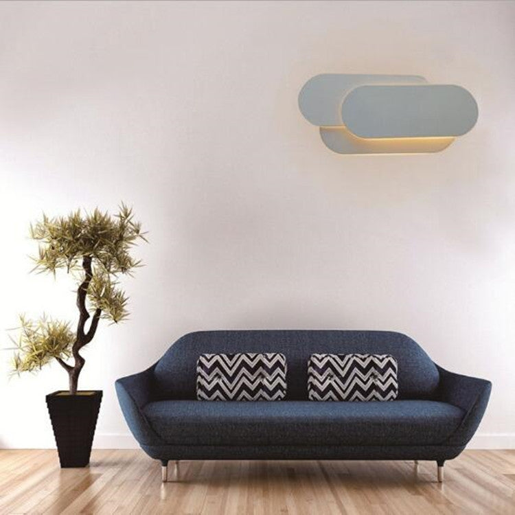 White circle 18W Creative Simple Bedroom Bedside Living Room Restaurant Hotel Study Hall Corridor Aisle Light LED Tower Stack Wall Lamp(White Light) - Wall Lamps by PMc TechLife | Online Shopping South Africa | PMc TechLife | Buy Now Pay Later Mobicred