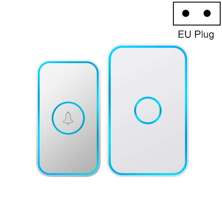 CACAZI A78 Long-Distance Wireless Doorbell Intelligent Remote Control Electronic Doorbell, Style:EU Plug(Bright White) - Wireless Doorbell by CACAZI | Online Shopping South Africa | PMC Jewellery | Buy Now Pay Later Mobicred