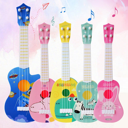 Light Blue Zebra Small Simulation Musical Instrument Mini Four Strings Playable Ukulele Early Childhood Education Music Toy - Stringed Instruments Accessories by PMC Jewellery | Online Shopping South Africa | PMC Jewellery | Buy Now Pay Later Mobicred