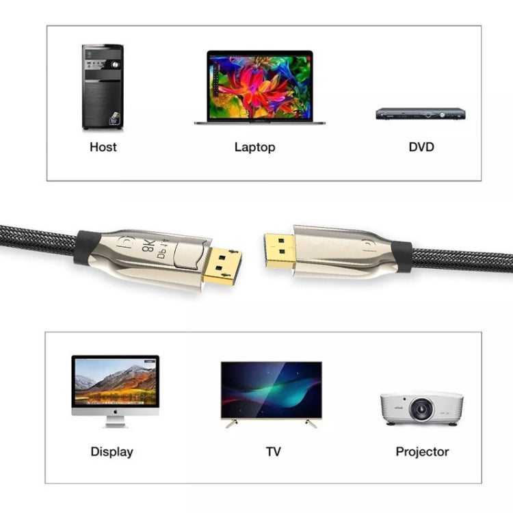 1.5m 1.4 Version DP Cable Gold-Plated Interface 8K High-Definition Display Computer Cable OD6.0MM 30AWG With Nylon Mesh(Gold) -  by PMC TechLife | Online Shopping South Africa | PMC TechLife | Buy Now Pay Later Mobicred