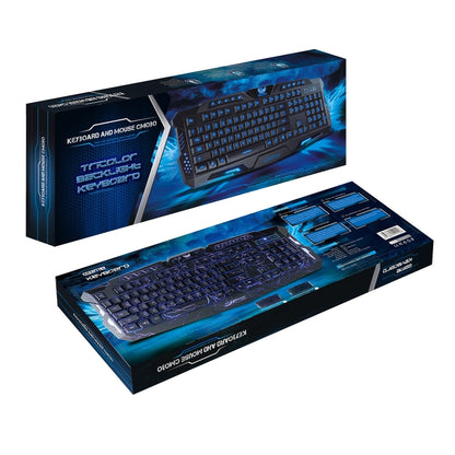 HXSJ J60 Crack Three-color Backlit Keyboard And Colorful Backlit Mouse Set(Russian + English Keyboard) - Wired Keyboard by HXSJ | Online Shopping South Africa | PMC Jewellery | Buy Now Pay Later Mobicred