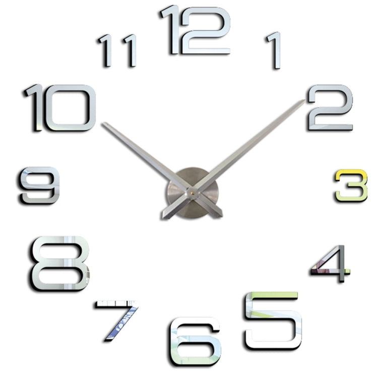 Acrylic Digital Wall Clock Home Living Room Wall Sticker Clock(Silver) - DIY Clocks by PMc TechLife | Online Shopping South Africa | PMc TechLife | Buy Now Pay Later Mobicred