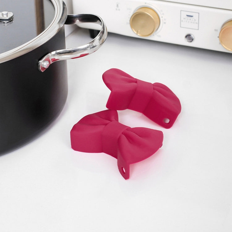 1 Pair Bowknot Silicone Insulation Clip Creative Kitchen Practical Gadgets(Dark red) - Food Clips & Clips by PMC Jewellery | Online Shopping South Africa | PMC Jewellery | Buy Now Pay Later Mobicred