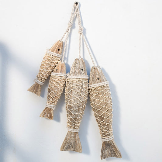 Mediterranean Creative Vintage Old Wall Hanging Ornaments Wooden Hand-carved Antique Fish Skewers, Size:Small - Wind Chimes & Hanging Decorations by PMC Jewellery | Online Shopping South Africa | PMC Jewellery