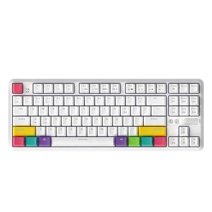 Ajazz K870T 87-keys Wired Bluetooth + Type-C Rechargeable Mechanical Keyboard  Mini RGB Backlit Keyboard, Cable Length: 1.6m(Green Shaft) - Wired Keyboard by Ajazz | Online Shopping South Africa | PMC Jewellery | Buy Now Pay Later Mobicred