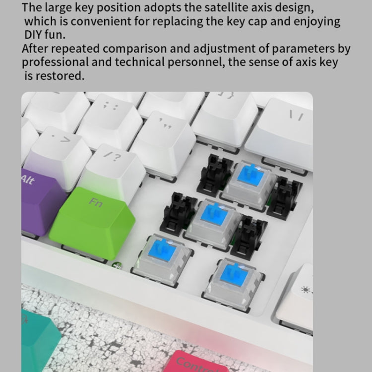 Ajazz K870T 87-keys Wired Bluetooth + Type-C Rechargeable Mechanical Keyboard  Mini RGB Backlit Keyboard, Cable Length: 1.6m(Green Shaft) - Wired Keyboard by Ajazz | Online Shopping South Africa | PMC Jewellery | Buy Now Pay Later Mobicred