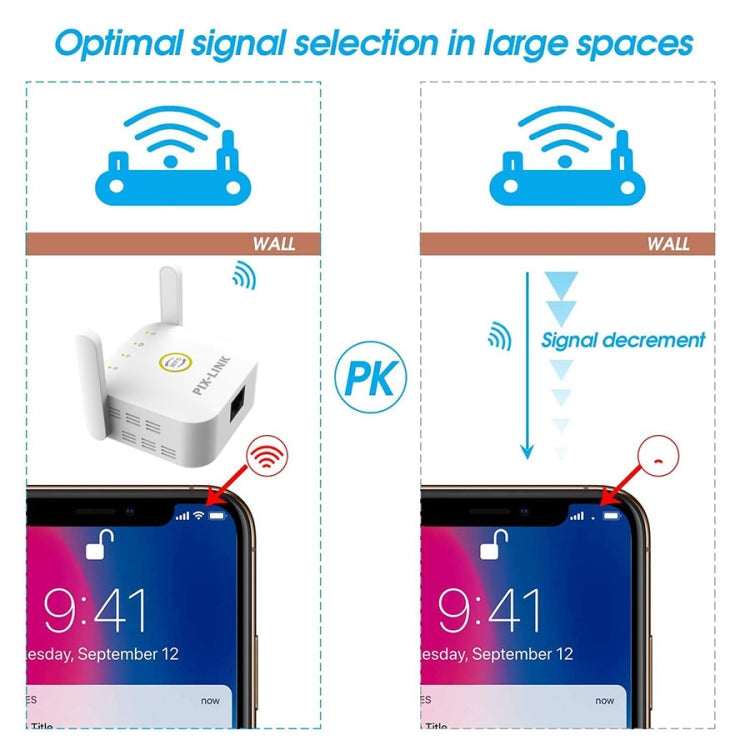 PIX-LINK WR22 300Mbps Wifi Wireless Signal Amplification Enhancement Extender, Plug Type:AU Plug(White) - Wireless Routers by PIX-LINK | Online Shopping South Africa | PMC Jewellery | Buy Now Pay Later Mobicred