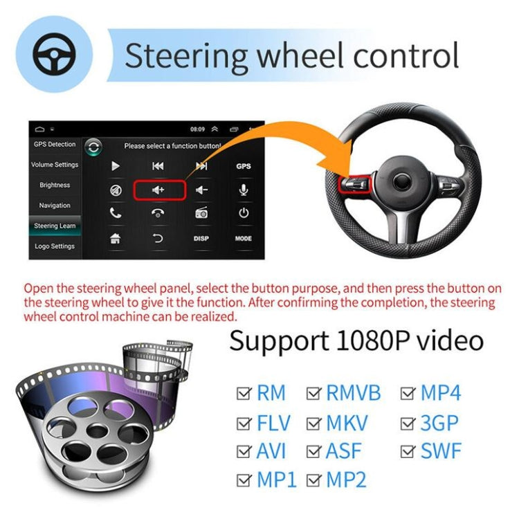 Universal Machine Android Smart Navigation Car Navigation DVD Reversing Video Integrated Machine, Size:10inch 1+16G, Specification:Standard+8 Lights Camera - Car DVD by PMC TechLife | Online Shopping South Africa | PMC TechLife | Buy Now Pay Later Mobicred