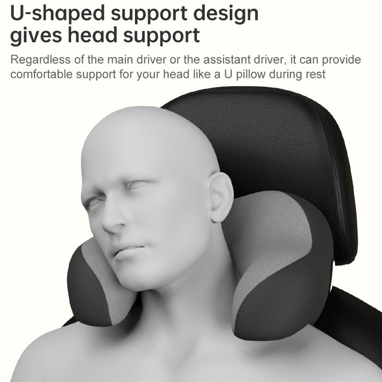 U-shaped Car Headrest Car Memory Foam Neck Pillow(Apricot Black) - Seat Accessories by PMC Jewellery | Online Shopping South Africa | PMC Jewellery | Buy Now Pay Later Mobicred