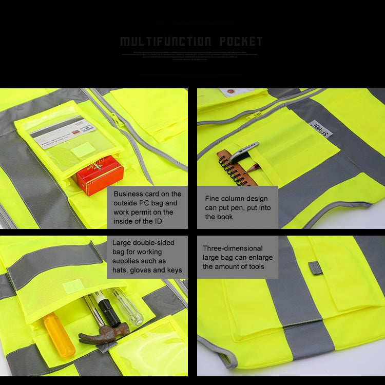 Multi-pockets Safety Vest Reflective Workwear Clothing, Size:XXL-Chest 130cm(Green) - Reflective Safety Clothing by PMC Jewellery | Online Shopping South Africa | PMC Jewellery | Buy Now Pay Later Mobicred