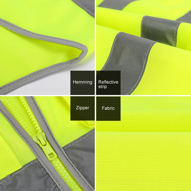 Multi-pockets Safety Vest Reflective Workwear Clothing, Size:L-Chest 118cm(Yellow) - free shipping - PMC Jewellery - Order now!