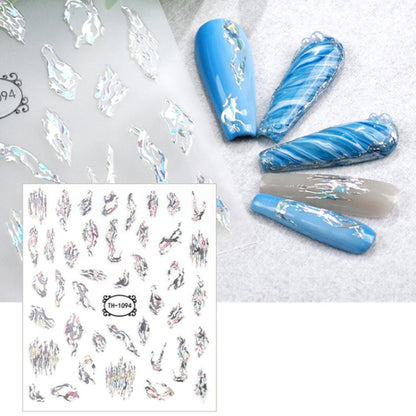 TH-1094 10pcs Frosted Transparent Back Adhesive Bronzing Smudged Nail Art Sticker - Nail Stickers by PMC Jewellery | Online Shopping South Africa | PMC Jewellery | Buy Now Pay Later Mobicred