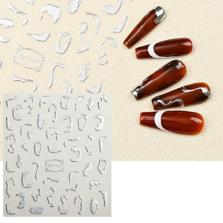 TH-1109 10pcs Frosted Transparent Back Adhesive Bronzing Smudged Nail Art Sticker - Nail Stickers by PMC Jewellery | Online Shopping South Africa | PMC Jewellery | Buy Now Pay Later Mobicred