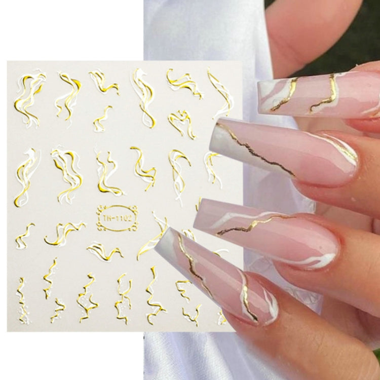 TH-1102 10pcs Frosted Transparent Back Adhesive Bronzing Smudged Nail Art Sticker - Nail Stickers by PMC Jewellery | Online Shopping South Africa | PMC Jewellery | Buy Now Pay Later Mobicred