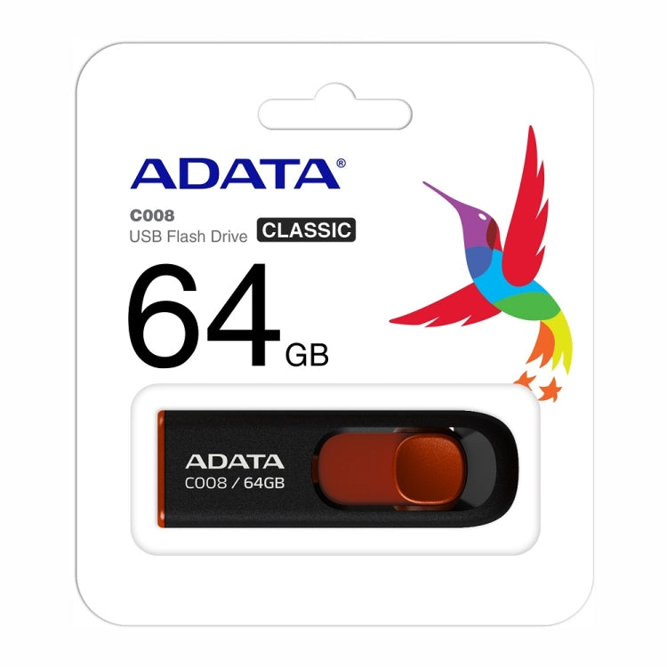 ADATA C008 Car Office Universal Usb2.0 U Disk, Capacity: 64GB(Red) - USB Flash Drives by ADATA | Online Shopping South Africa | PMC Jewellery | Buy Now Pay Later Mobicred