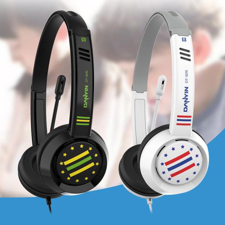 DANYIN DT326 Head-mounted Desktop Computer Children Learning Wire Headset with Microphone, Cable Length:1.8m, Style:USB(White) - Multimedia Headset by Danyin | Online Shopping South Africa | PMC Jewellery | Buy Now Pay Later Mobicred