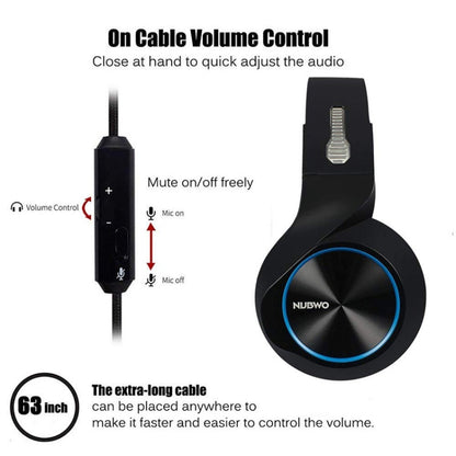 NUBWO N11 Gaming Subwoofer Headphone with Mic, Style:Single 3.5mm(Black and Blue) - Multimedia Headset by NUBWO | Online Shopping South Africa | PMC Jewellery | Buy Now Pay Later Mobicred