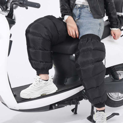 Electric Bicycle Winter Motorcycle Windshield Waterproof Warm Leg Cover Plus Velvet Padded Knee Pads, Size:70cm Lengthened and Enlarged(Black) - Protective Gear by PMC Jewellery | Online Shopping South Africa | PMC Jewellery | Buy Now Pay Later Mobicred