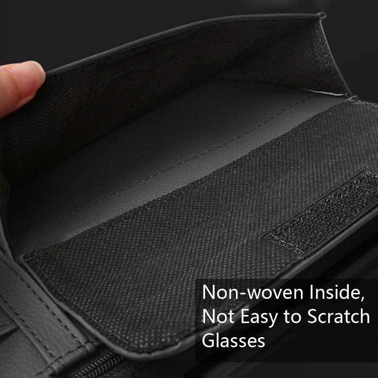 Car Sun Block Glasses Case Document Holder Car Plastic Frame Zipper Type Multi-Function Card Bag Storage Bag(Brown) - Sunglasses & Glasses Clips by PMC Jewellery | Online Shopping South Africa | PMC Jewellery | Buy Now Pay Later Mobicred
