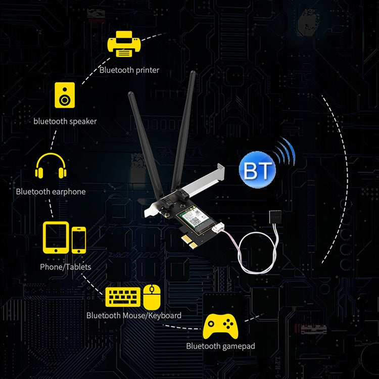 CF-AX200 SE 3000Mbps PCI-E Dual Band Frequency Bluetooth Wireless Network Card - free shipping - PMC Jewellery - Order now!