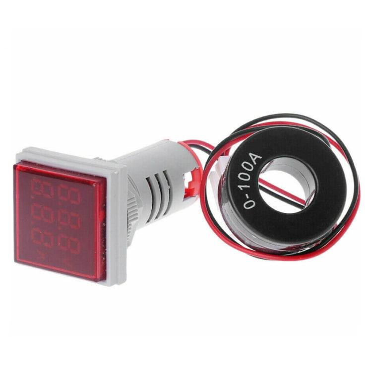 AD16-22FVA Square Signal Indicator Type Mini Digital Display AC Voltage And Current Meter(Red) - Current & Voltage Tester by PMC Jewellery | Online Shopping South Africa | PMC Jewellery