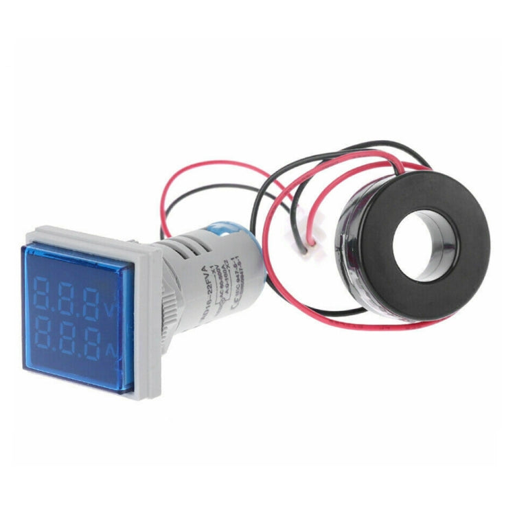 AD16-22FVA Square Signal Indicator Type Mini Digital Display AC Voltage And Current Meter(Blue) - Current & Voltage Tester by PMC Jewellery | Online Shopping South Africa | PMC Jewellery