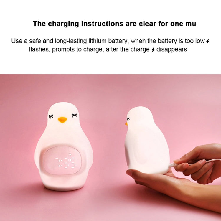 Creative Multifunctional Penguin Silicone Cute Beans Wake Children Sleeping LED Electronic Alarm Clock(Yellow Light) - Novelty Clock by PMc TechLife | Online Shopping South Africa | PMc TechLife | Buy Now Pay Later Mobicred
