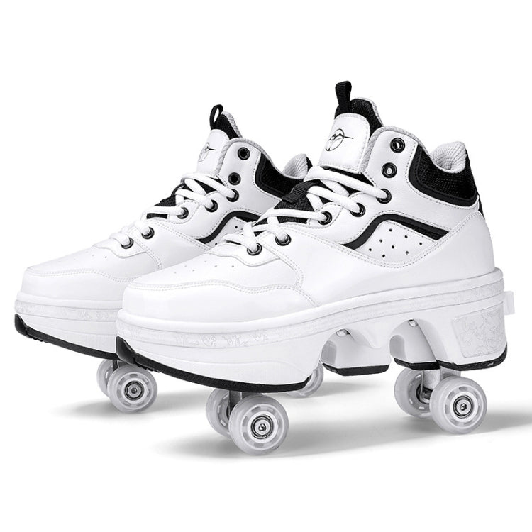 DF06 Walking Shoes Four-wheel Retractable Roller Skates, Size:40(White) - Children Shoes by PMC Jewellery | Online Shopping South Africa | PMC Jewellery