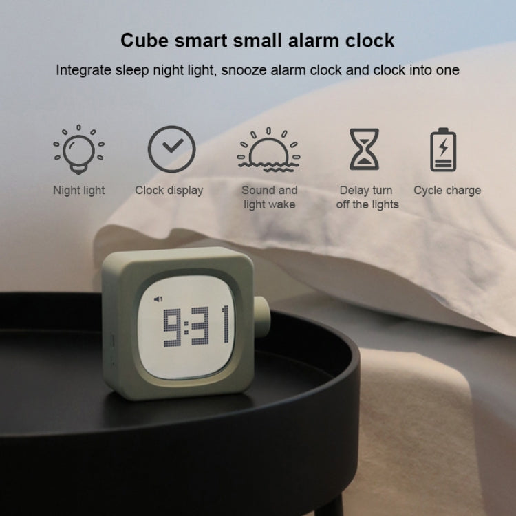 Student Creative Multifunctional Mute Bedside Bedroom Square Alarm Clock(Milky) - Novelty Clock by PMc TechLife | Online Shopping South Africa | PMc TechLife | Buy Now Pay Later Mobicred