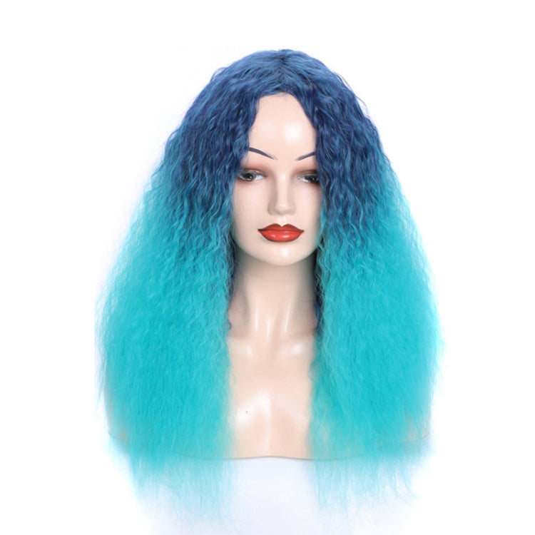 Matte Realistic Corn Perm Long Curly Hair Woolen Volume Wig Headgear(Malachite Green Gradient) - free shipping - PMC TechLife - Order now!