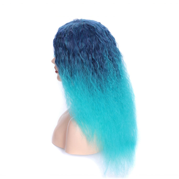 Matte Realistic Corn Perm Long Curly Hair Woolen Volume Wig Headgear(Malachite Green Gradient) - free shipping - PMC TechLife - Order now!