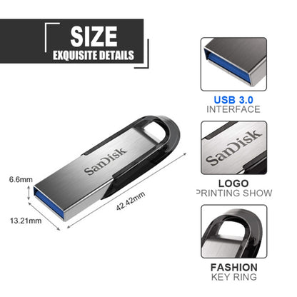 SanDisk CZ73 USB 3.0 High Speed Metal U Disk, Capacity: 64GB(Black) - USB Flash Drives by SanDisk | Online Shopping South Africa | PMC Jewellery | Buy Now Pay Later Mobicred