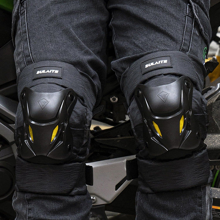 SULAITE Motorcycle Protector Rider Wind Warmth Protective Gear Riding Equipment, Colour: Black Knee Pad+Elbow Pad - Protective Gear by SULAITE | Online Shopping South Africa | PMC TechLife | Buy Now Pay Later Mobicred