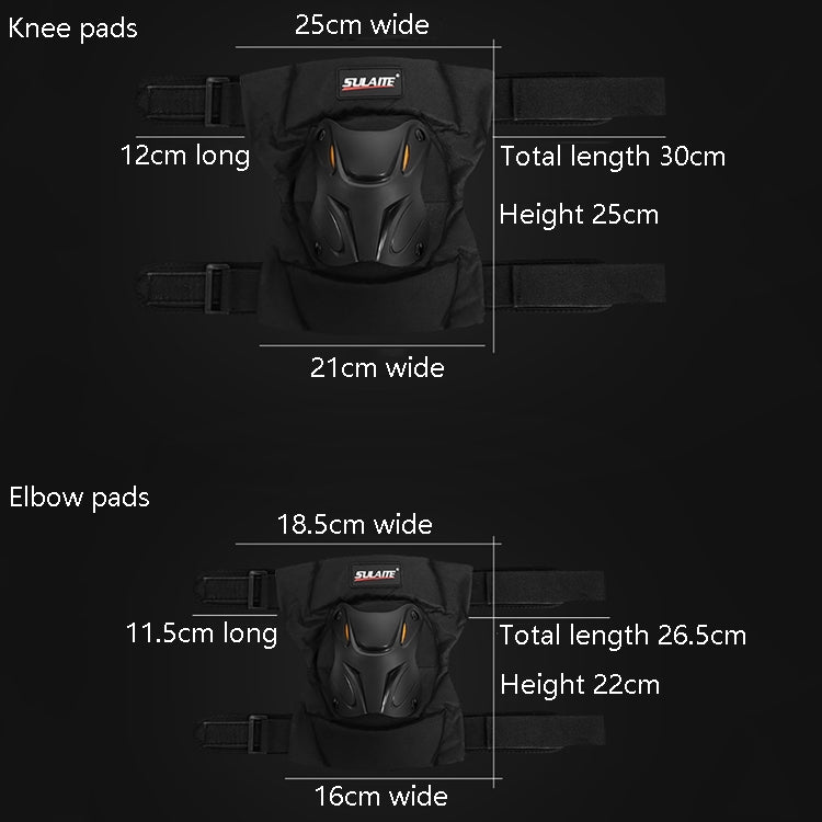 SULAITE Motorcycle Riding Equipment Protective Gear Off-Road Riding Anti-Fall Protector, Specification: Knee Pads+Elbow Pad - free shipping - PMC TechLife - Order now!