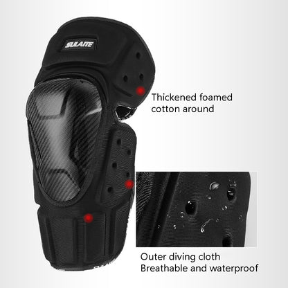 SULAITE Off-Road Motorcycle Windproof Warmth Drop-Proof Breathable Carbon Fiber Protective Gear, Specification: Knee Pads+Elbow Pads - Protective Gear by SULAITE | Online Shopping South Africa | PMC Jewellery | Buy Now Pay Later Mobicred