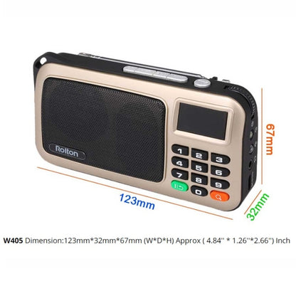 Rolton W405 Portable Mini FM Radio TF Card USB Receiver Music Player with LED Display(Gold) - Radio Player by Rolton | Online Shopping South Africa | PMC Jewellery | Buy Now Pay Later Mobicred